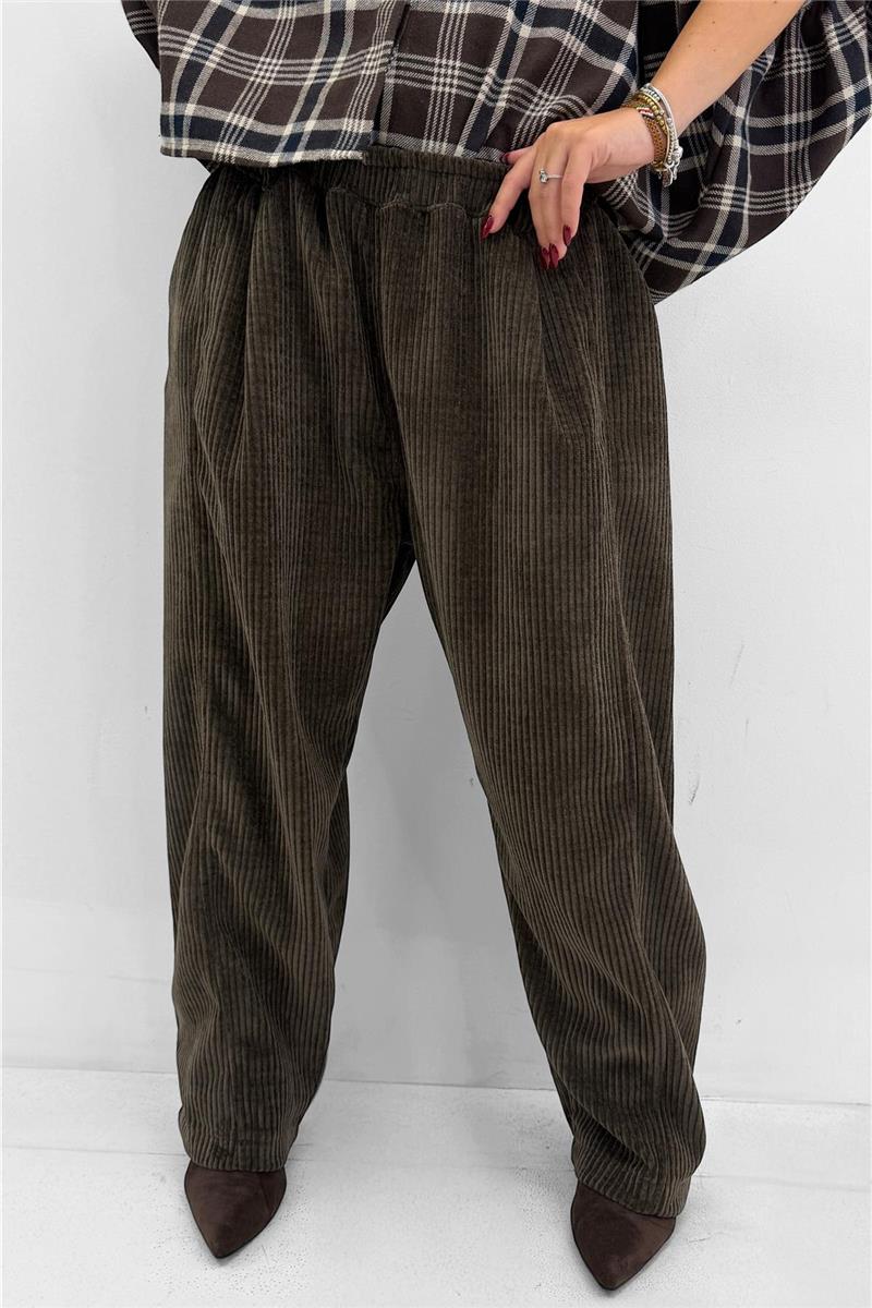 pantalone effetto velluto a costa velvet